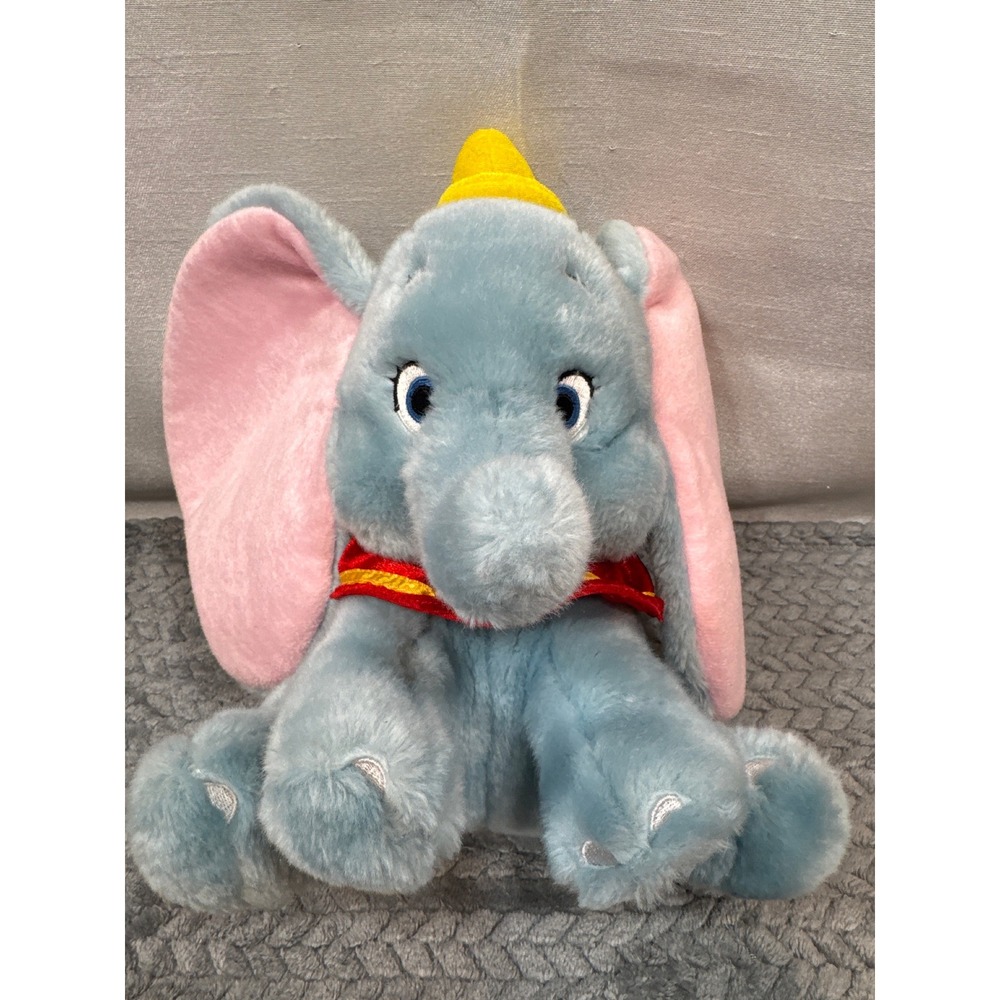 Disney Store Dumbo the Flying Elephant Plush Blue Sitting Stuffed Animal Toyโ